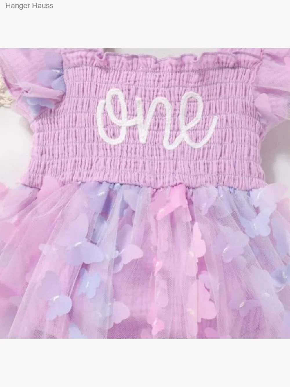 Baby Girl First Birthday Tutu Romper Dress Square Neck Ruffle Sleeve